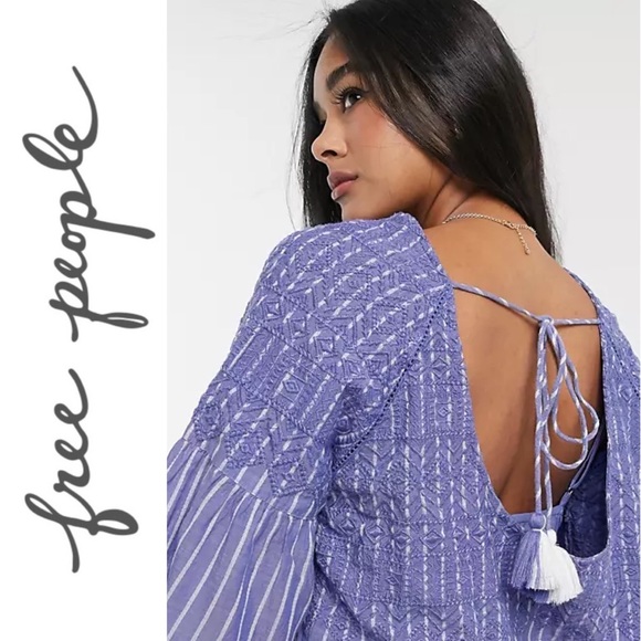 NEW!! Free People Lola Embroidered Mini Dress - Picture 4 of 9